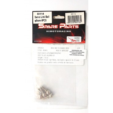 BOLA 8MM P/ LINKAGEM SERVO 4 PEÇAS PARA 1/5 HIMOTO HIM 50114 